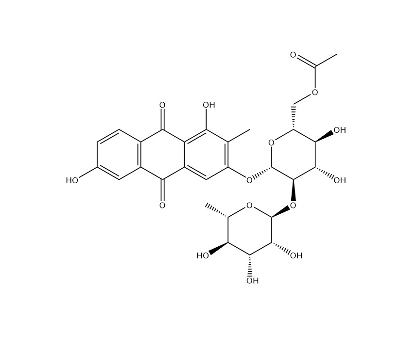 1,3,6-三羥基-2-甲基蒽醌-3-O-α-鼠李糖-（1→2）-β-D-（6’-O-乙酰基）-葡萄糖苷|87686-87-1